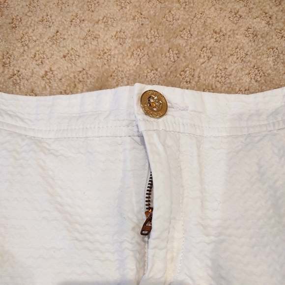 Lilly Pulitzer Callahan Scalloped Skirt White Waffle Weave Front Zip Size 6 - Picture 7 of 12